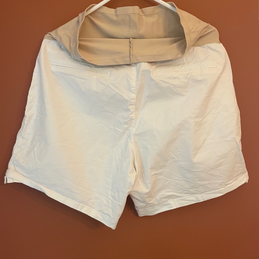 Women's White Maternity shorts